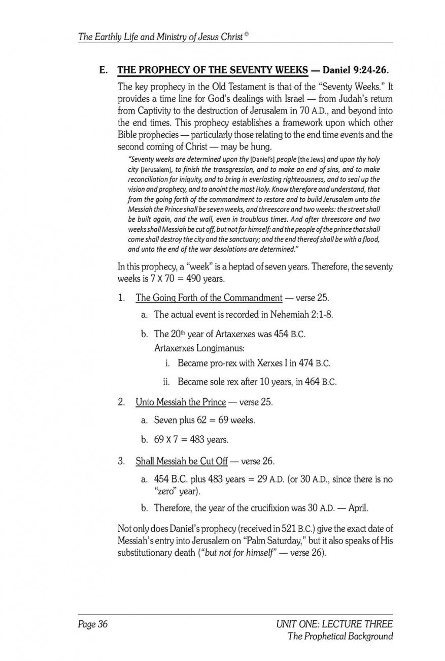 The Earthly Life and Ministry of Jesus Christ