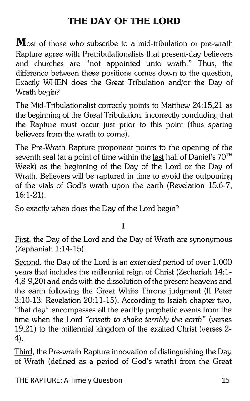 The Rapture. A Timely Question