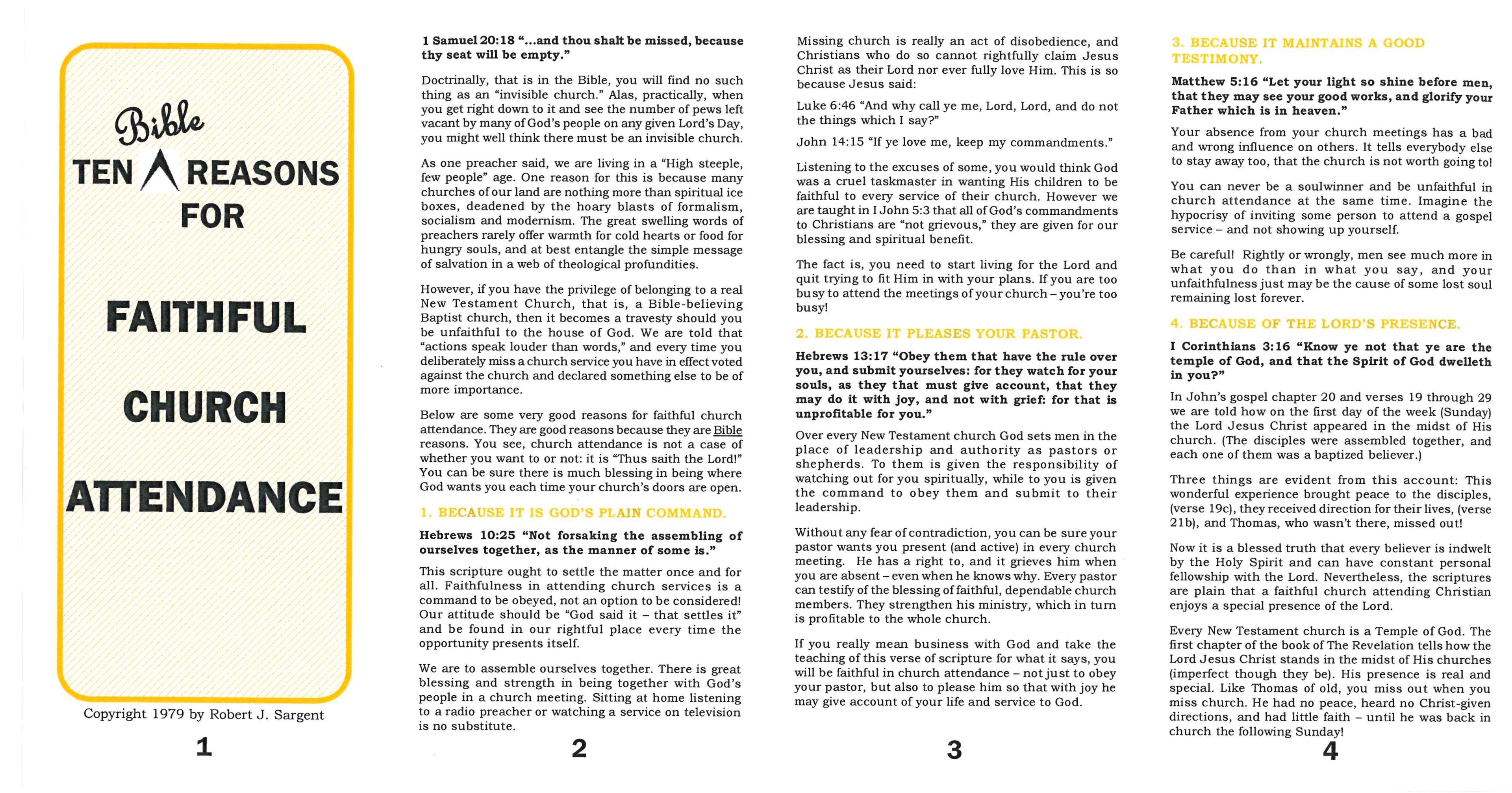 Ten Bible Reasons for Faithful Church Attendance